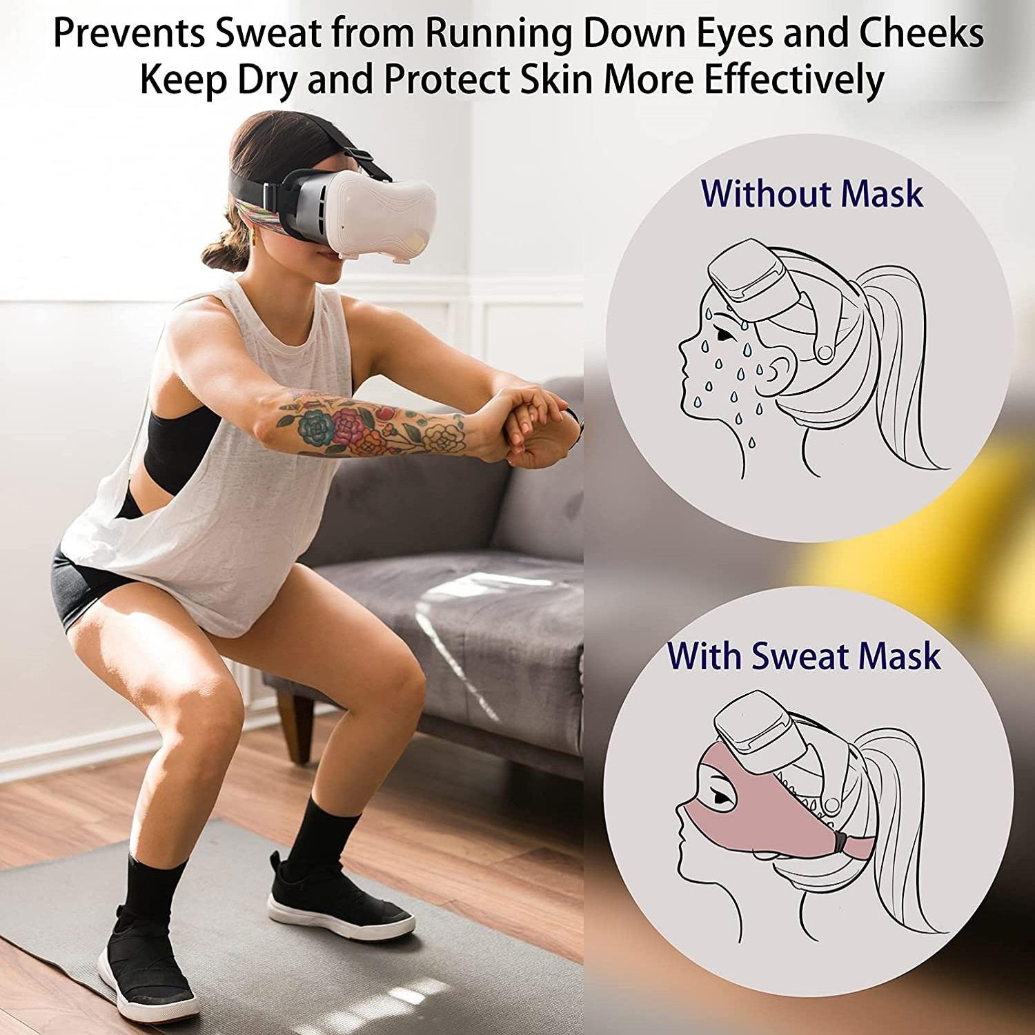 Gray Breathable Vr Eye Mask - Lightweight - Orange Gray 6