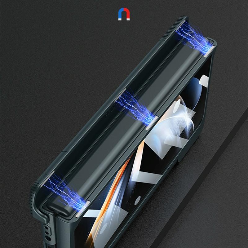 For Samsung Galaxy Z Fold4 5G Foldable Phone Case With Magnetic Closure And Pen Slot - Compact And Convenient - Wine Red 6