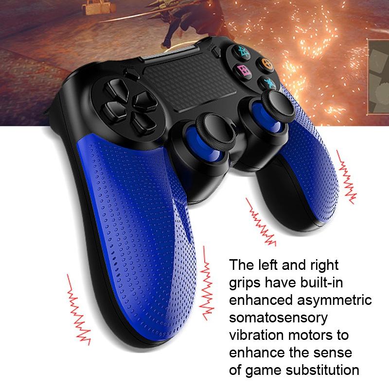 Wireless Bluetooth Gamepad for Ps4 - Dual Vibration Touch Screen Light Audio - 2 Pcs - Black 7