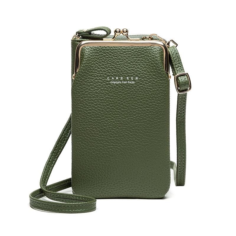 Stylish Pebbled Shoulder Bag For Women - Green 10