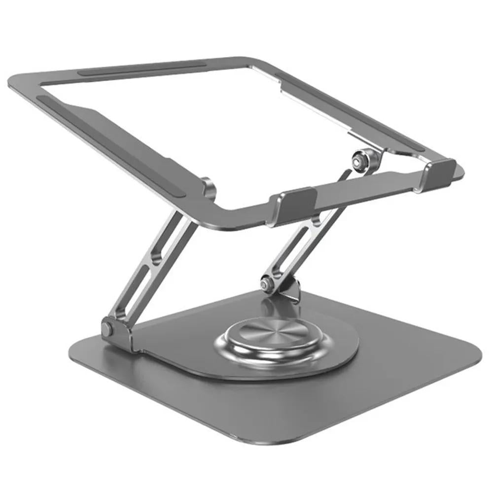 360 Degree Rotating Laptop Stand - Foldable Aluminum Bracket - Gray 3