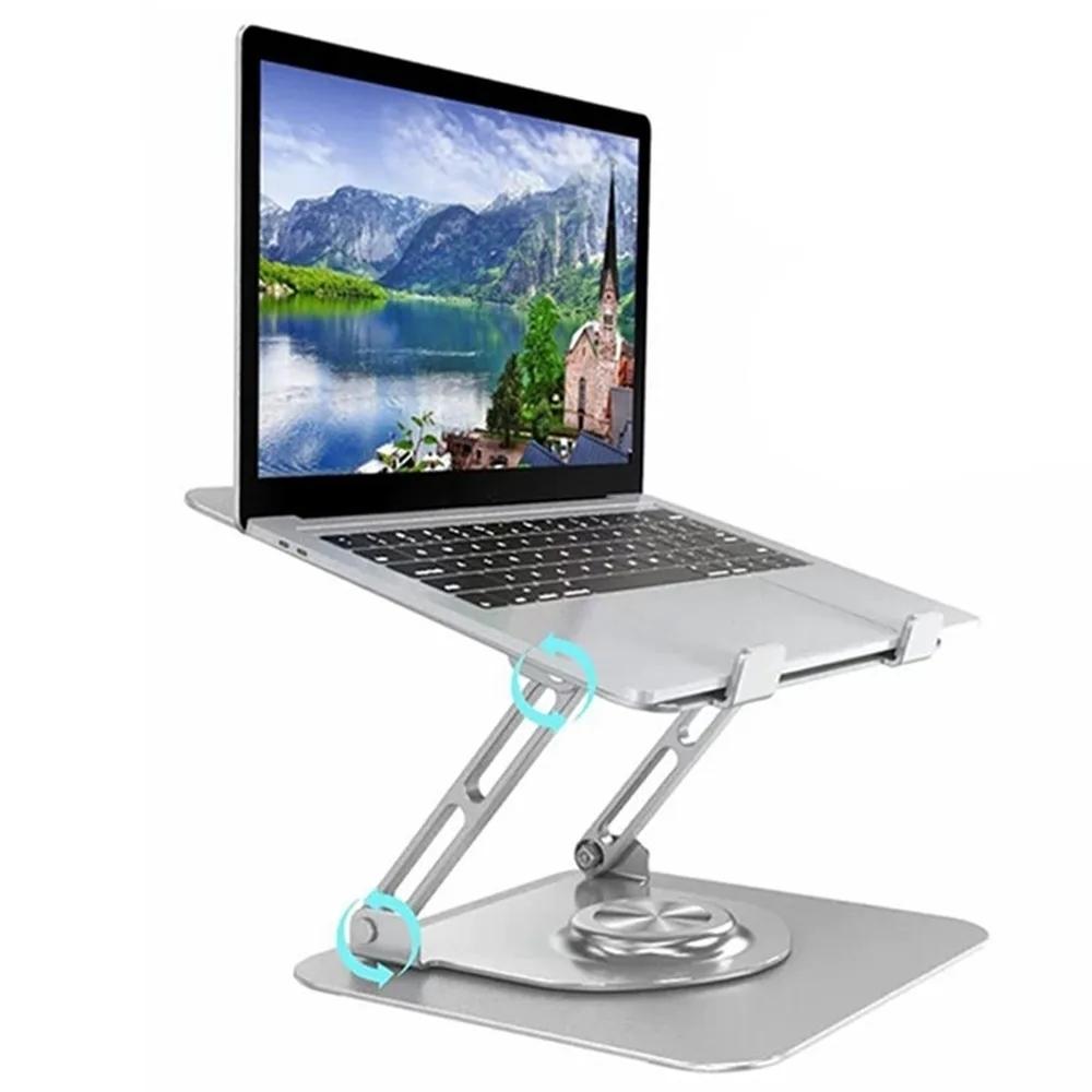 360 Degree Rotating Laptop Stand - Foldable Aluminum Bracket - Gray 4