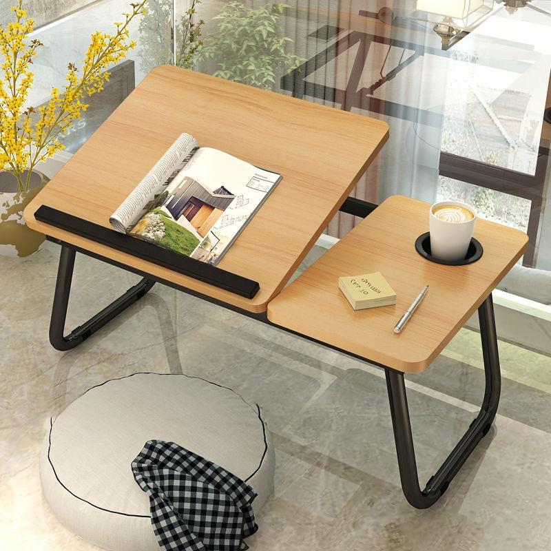 Adjustable Folding Laptop Desk with Cup Holder - Four-speed Lifting Table for Dorms - Sky Blue 12