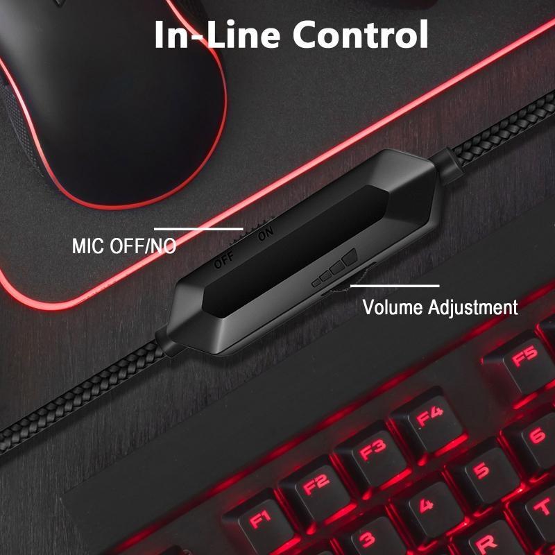 Wire-Controlled Gaming Headset With Mic Pink 11