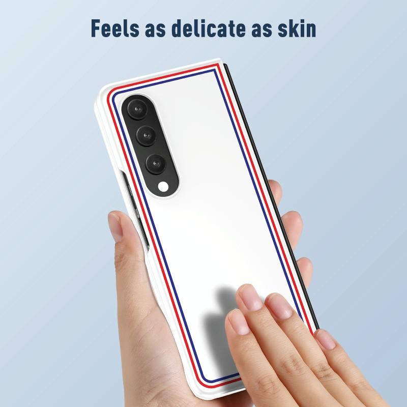 For Samsung Galaxy Z Fold4 5G Frosted Skin Case - Slim & Stylish - Green Color Bar 7