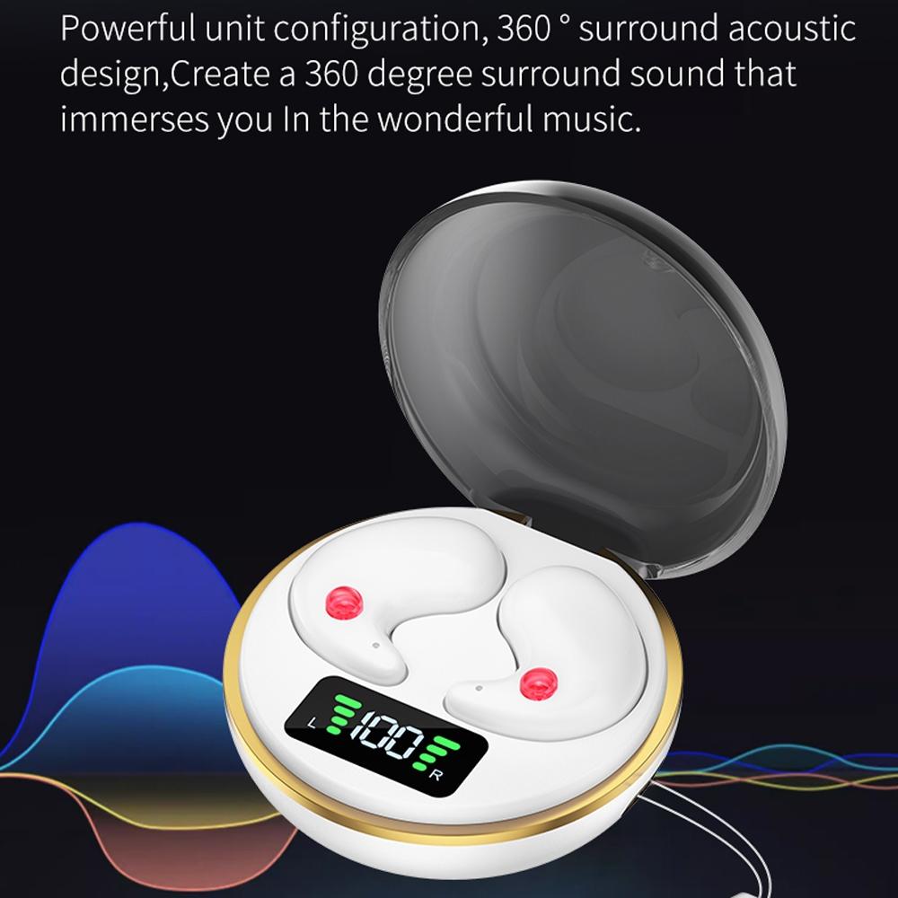 Mini Invisible Bluetooth Earphones with Charging Case - Pink 5
