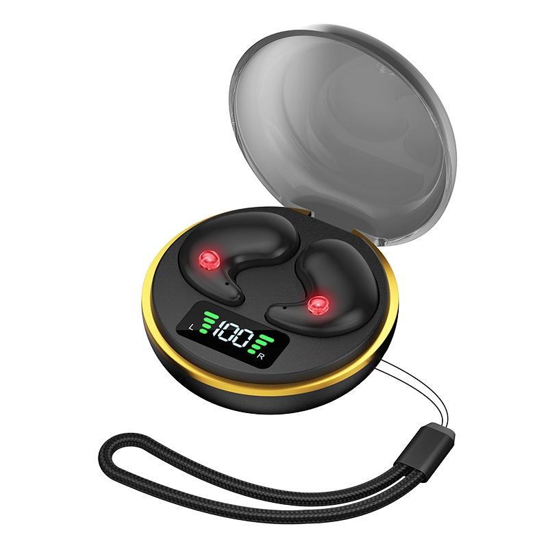 Mini Invisible Bluetooth Earphones with Charging Case - Pink 12