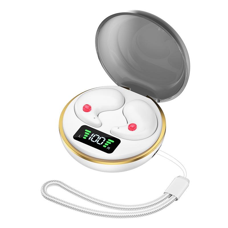 Mini Invisible Bluetooth Earphones with Charging Case - Pink 14