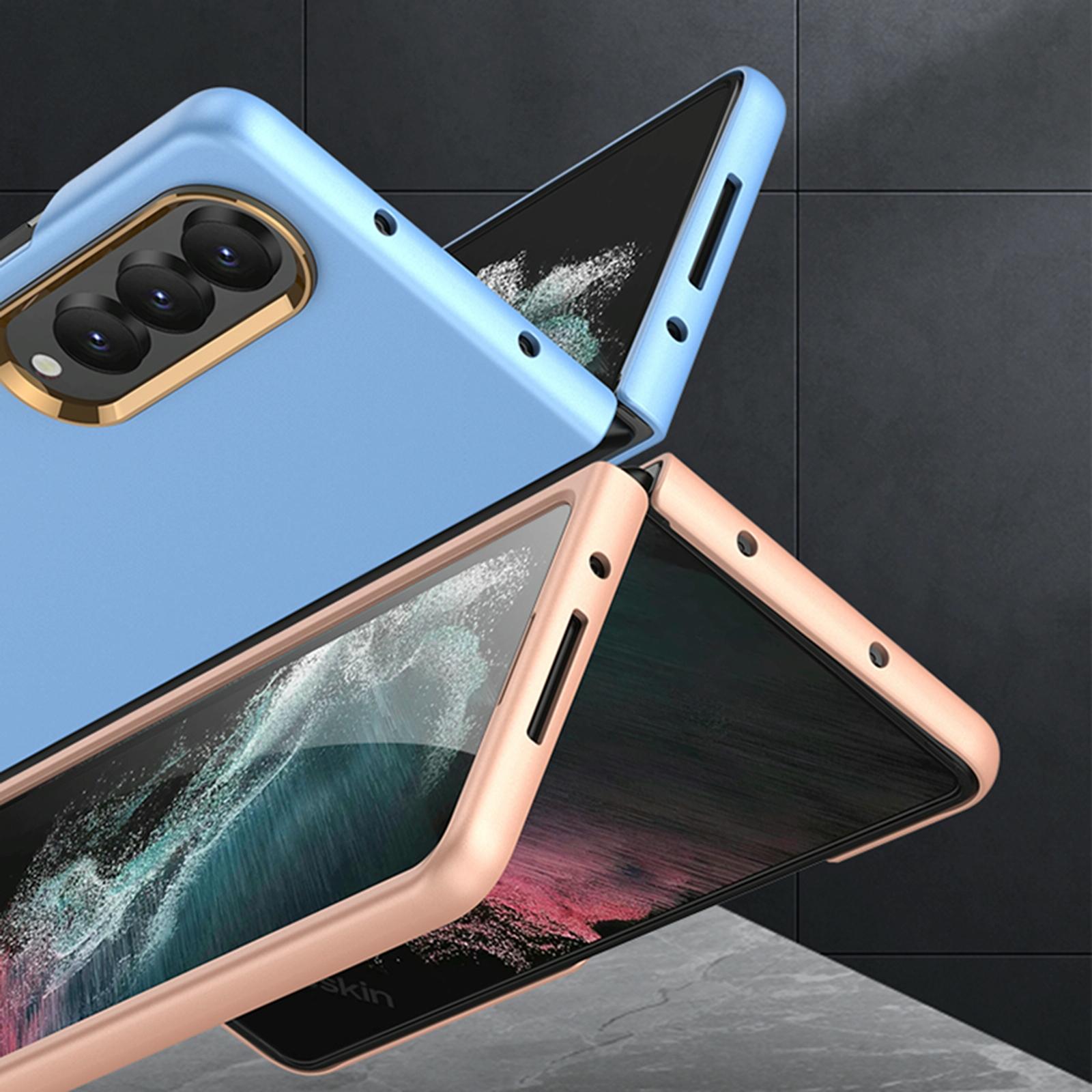 For Samsung Galaxy Z Fold4 5G Electroplating Lens Frame Case - Ultra Thin - White 5