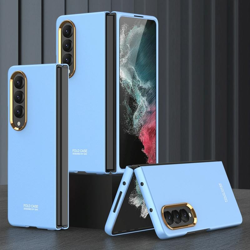 For Samsung Galaxy Z Fold4 5G Electroplating Lens Frame Case - Ultra Thin - White 10