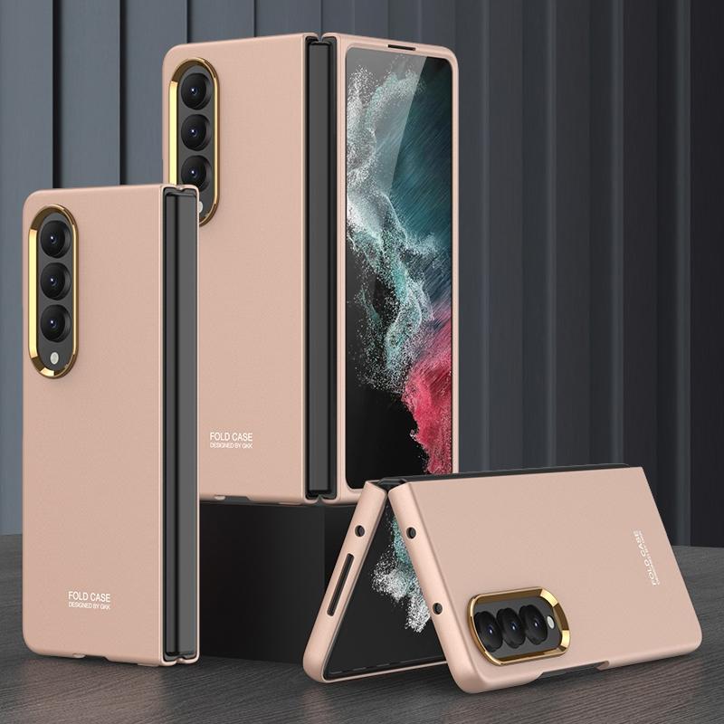 For Samsung Galaxy Z Fold4 5G Electroplating Lens Frame Case - Ultra Thin - White 13