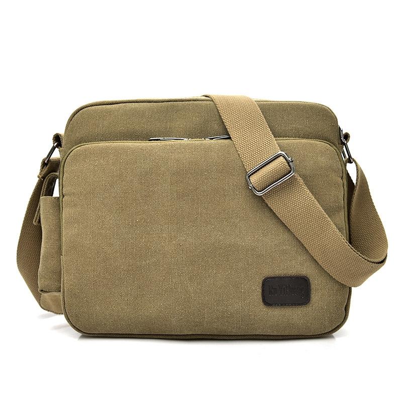 Men Vintage Canvas Single Shoulder Bag - Brown 10