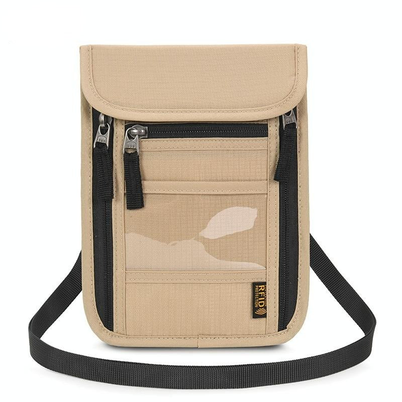 Secure Neck Bag for Passport and Phone - Multi-functional - Grey