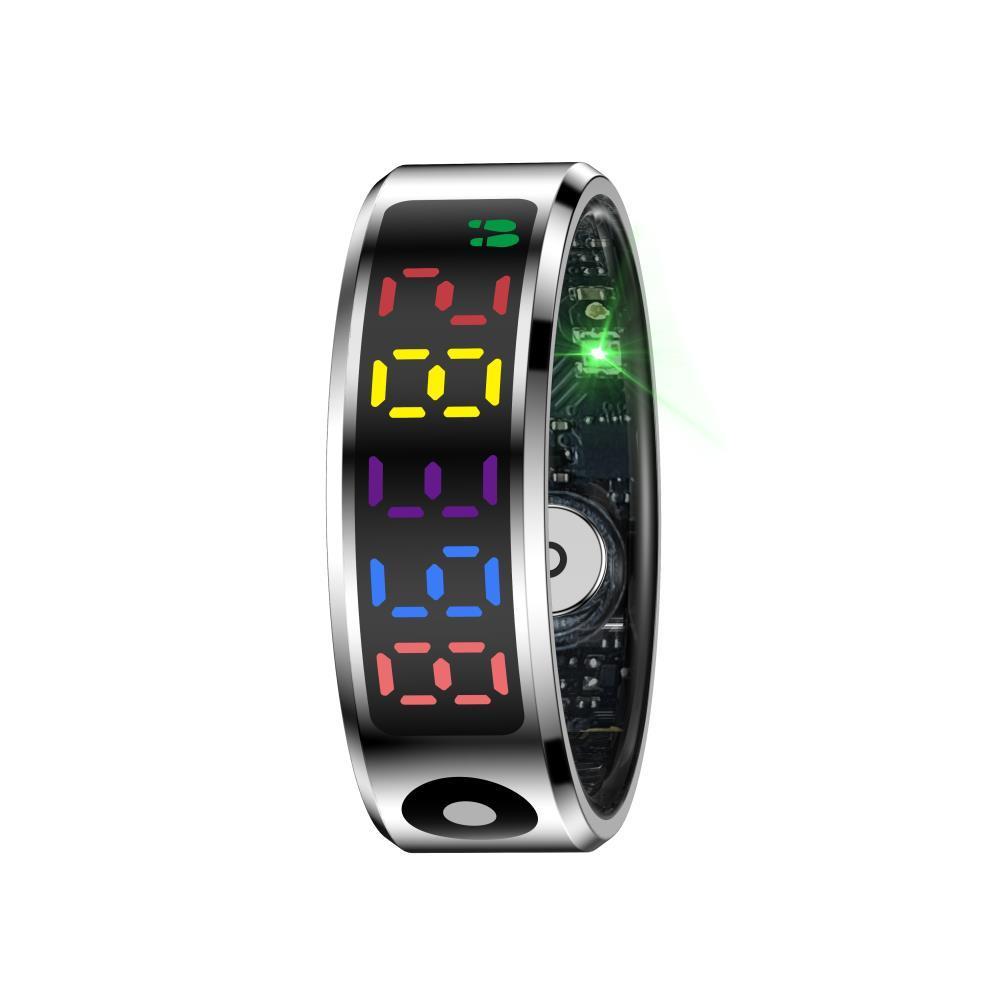 Smart Ring Heart Rate Blood Oxygen Sleep Sports Size 12 - Silver 11