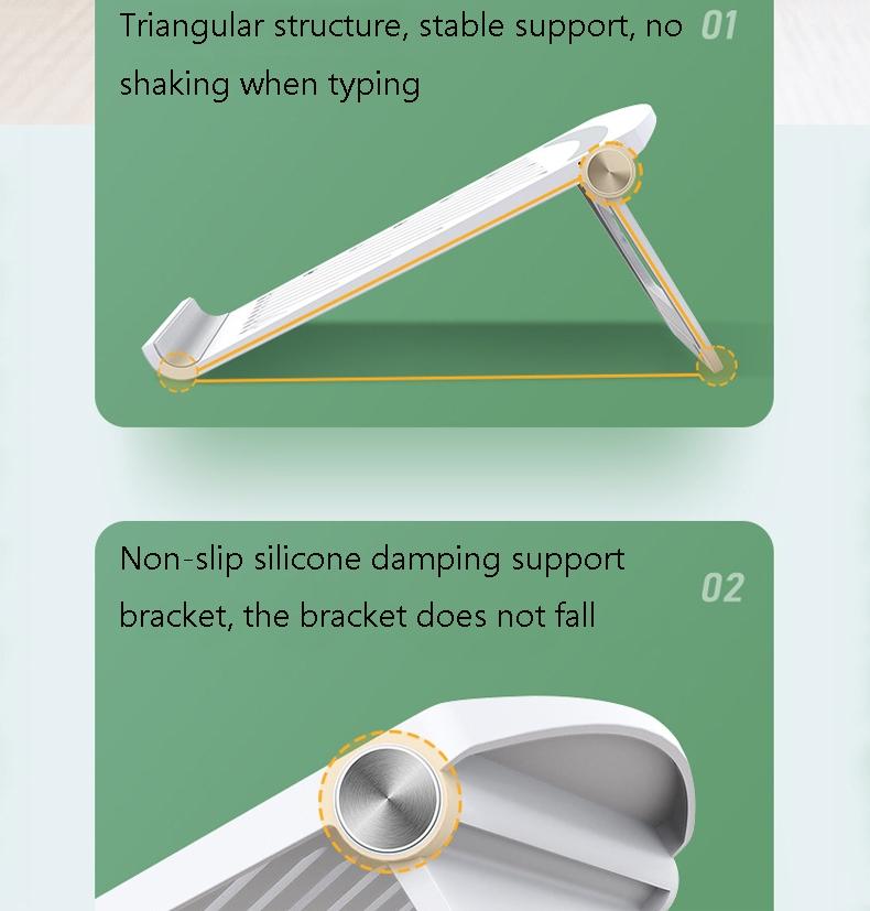 Foldable Laptop Cooling Stand - Height Adjustable - Pink 5