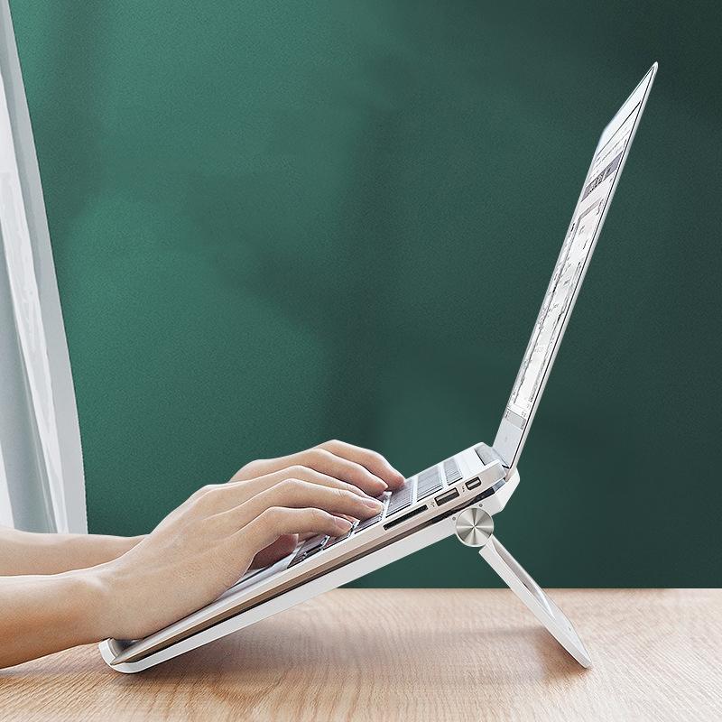 Foldable Laptop Cooling Stand - Height Adjustable - Pink 10