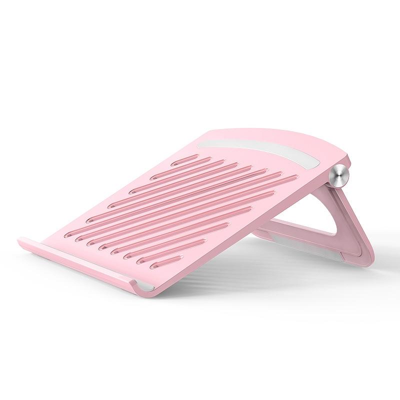 Foldable Laptop Cooling Stand - Height Adjustable - Pink 11