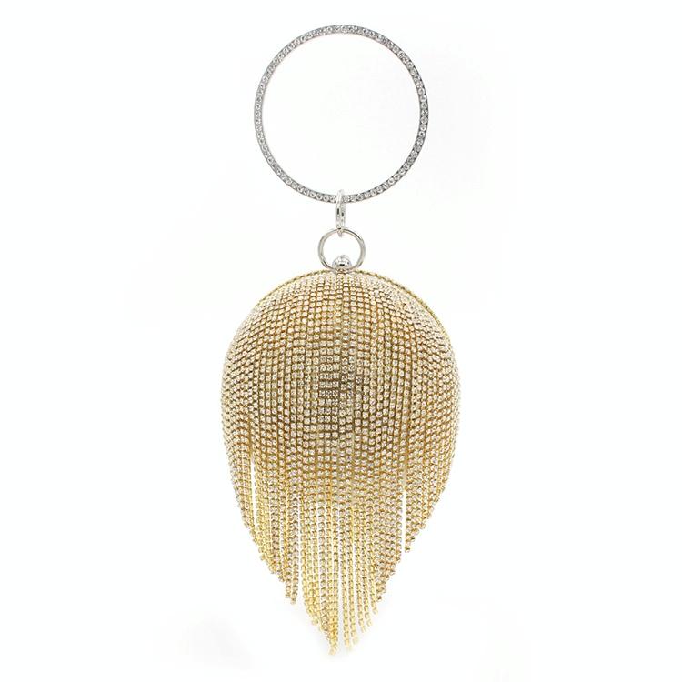 Crystal Tassel Clutch for Weddings and Parties - Silver Crystal Bag 9