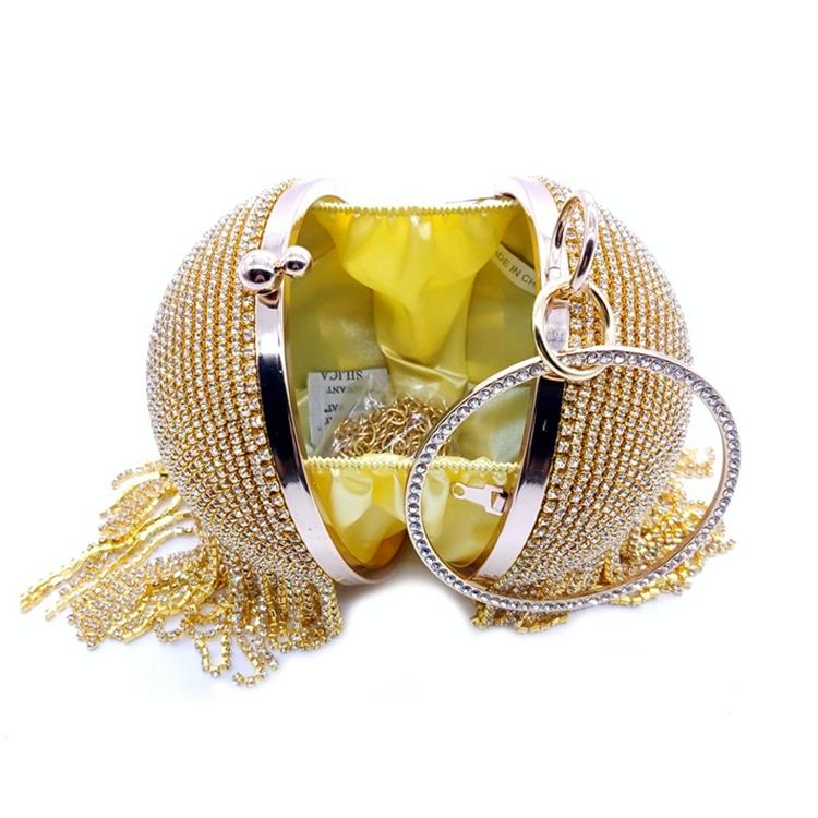 Crystal Tassel Clutch for Weddings and Parties - Silver Crystal Bag 10