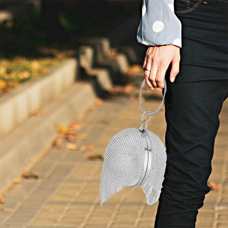 Crystal Tassel Clutch for Weddings and Parties - Silver Crystal Bag 13