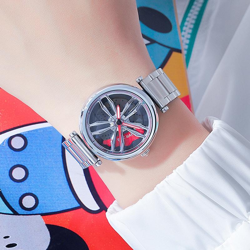 Stylish Steel Band Quartz Watch for Couples - Rose Gold 3