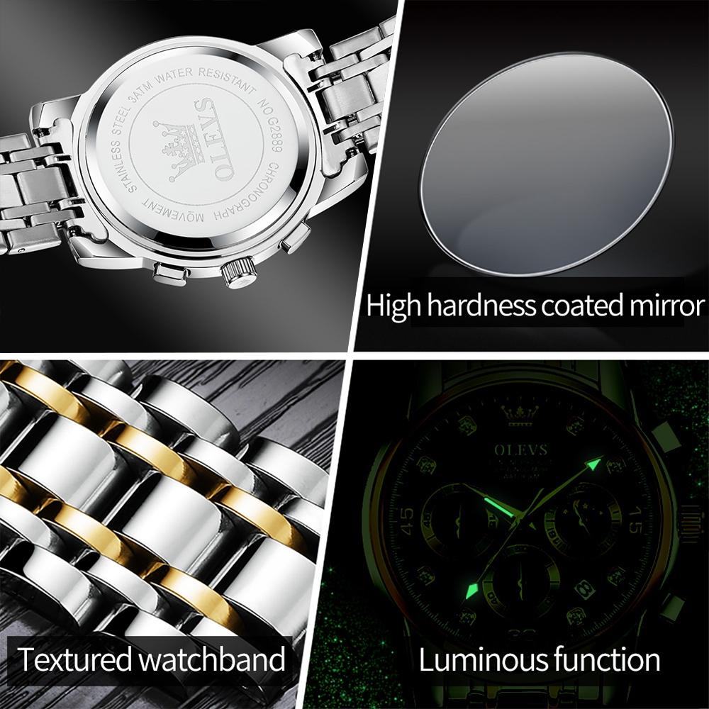 Waterproof Luminous Quartz Watch for Men - Multifunctional - Black