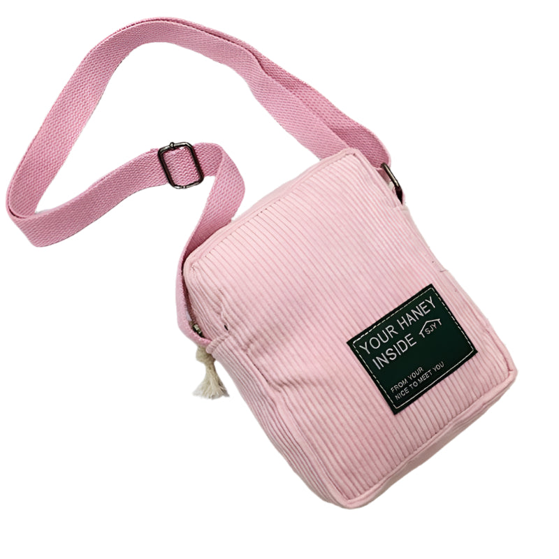 Striped Velvet Crossbody Bag Versatile & Simple - Grey