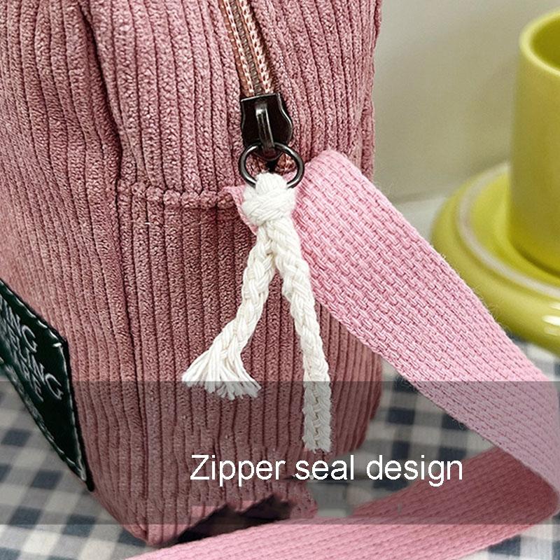 Striped Velvet Crossbody Bag Versatile & Simple - Grey 6