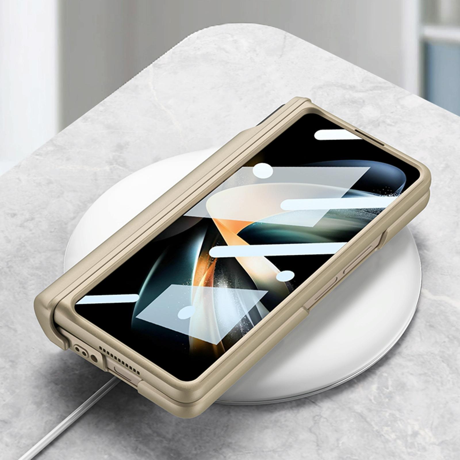 For Samsung Galaxy Z Fold4 5G Shockproof Magnetic Fold Case With Wrist Strap - Black