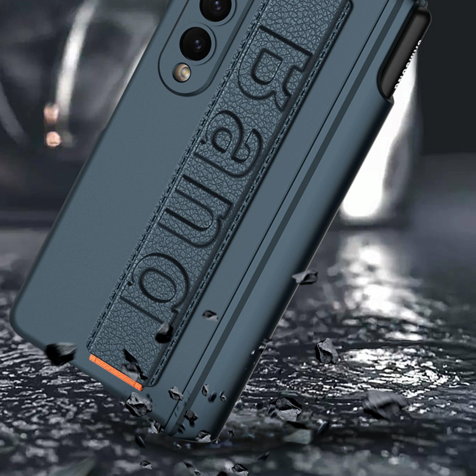 For Samsung Galaxy Z Fold4 5G Shockproof Magnetic Fold Case With Wrist Strap - Black 3