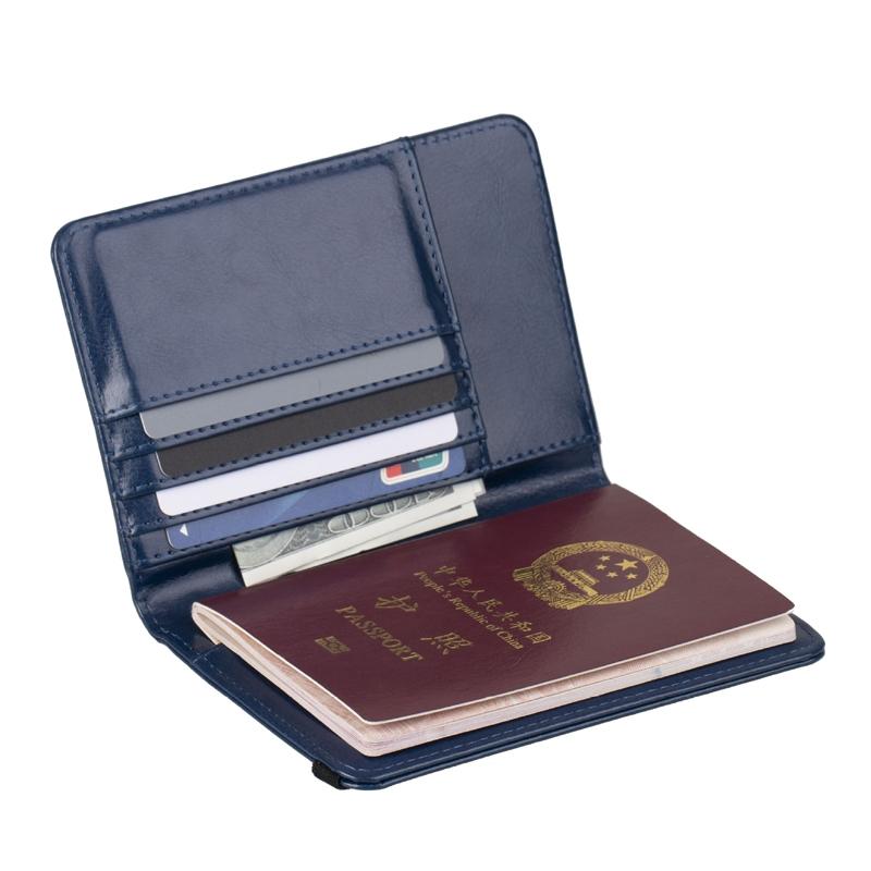 Multi Card Passport Holder Anti Magnetic Wallet - Wine