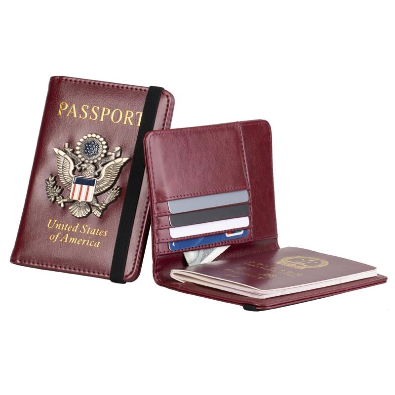 Multi Card Passport Holder Anti Magnetic Wallet - Wine 13