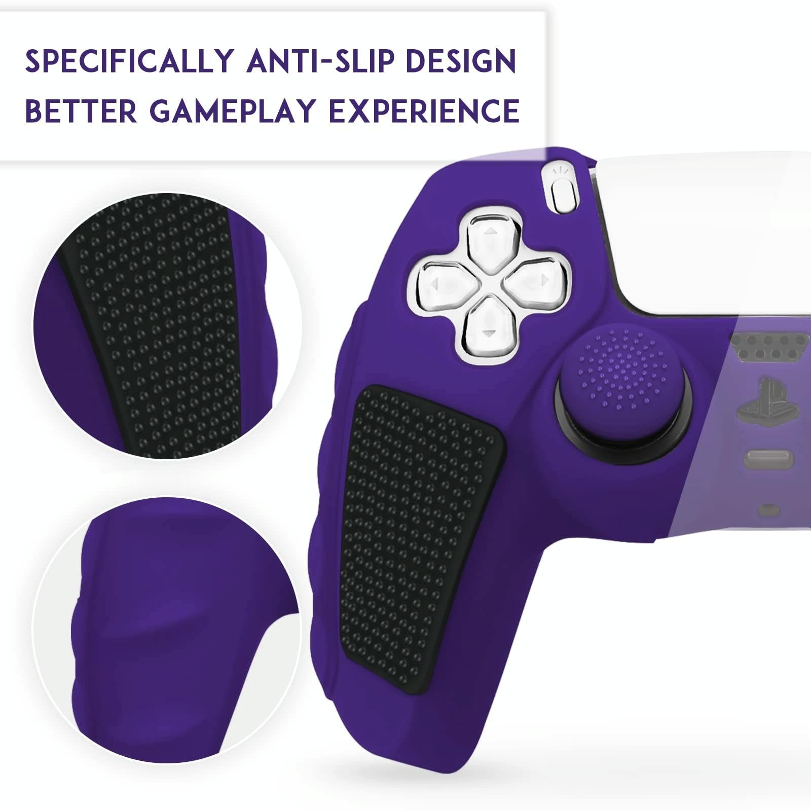 Silicone Gamepad Cover for Sony Ps5 - no Rocker Caps - Red Black 7