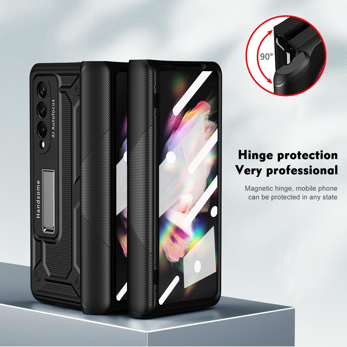 For Samsung Galaxy Z Fold4 5G Shockproof Secure Hinge Phone Case - Blue 6