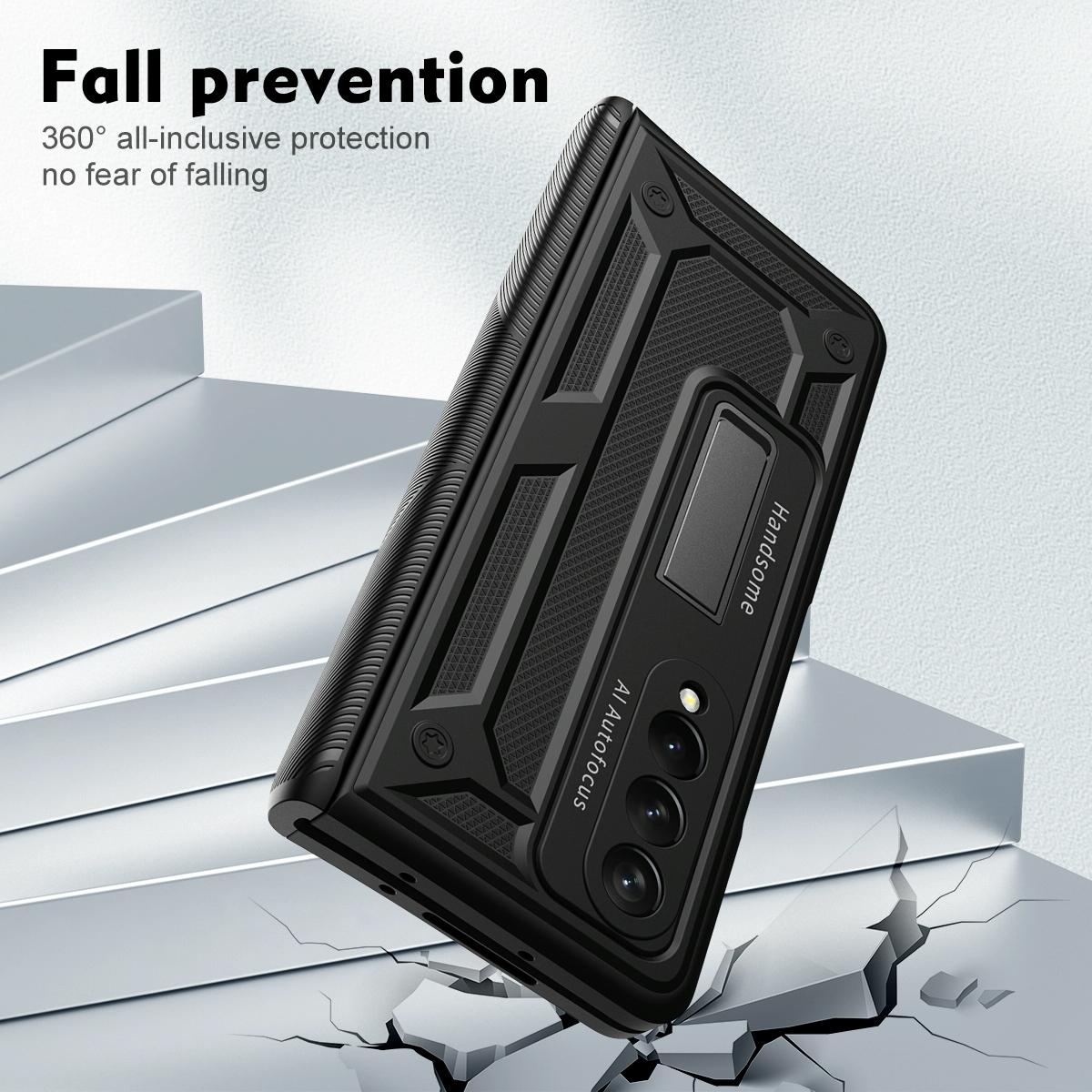 For Samsung Galaxy Z Fold4 5G Shockproof Secure Hinge Phone Case - Blue 7
