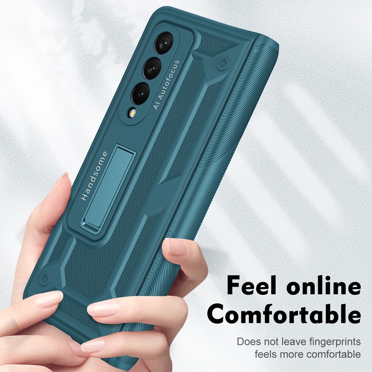 For Samsung Galaxy Z Fold4 5G Shockproof Secure Hinge Phone Case - Blue 9