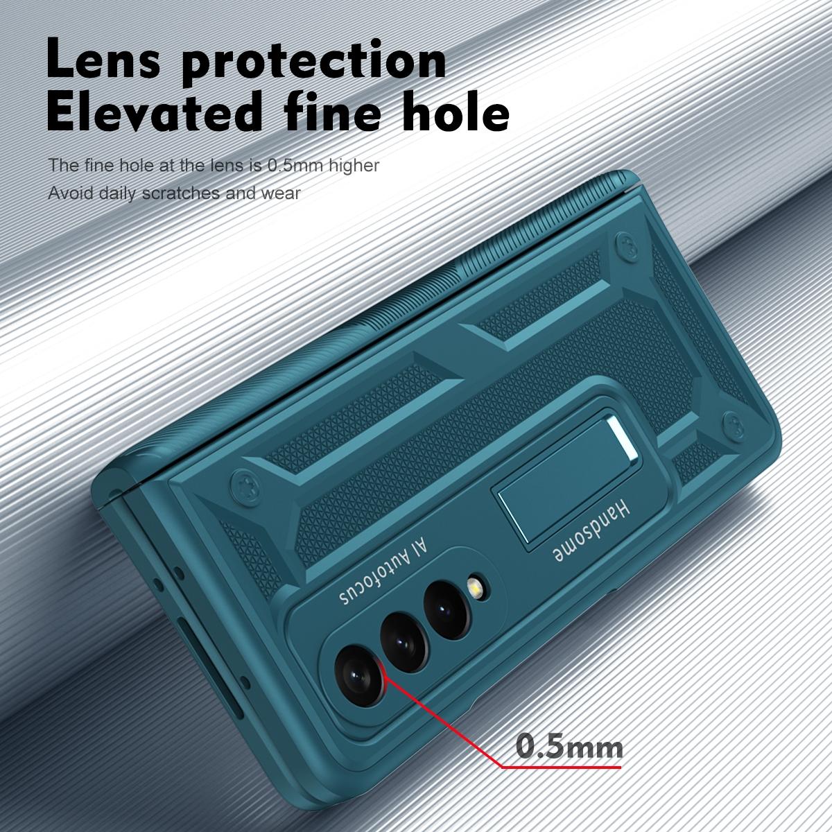 For Samsung Galaxy Z Fold4 5G Shockproof Secure Hinge Phone Case - Blue 10