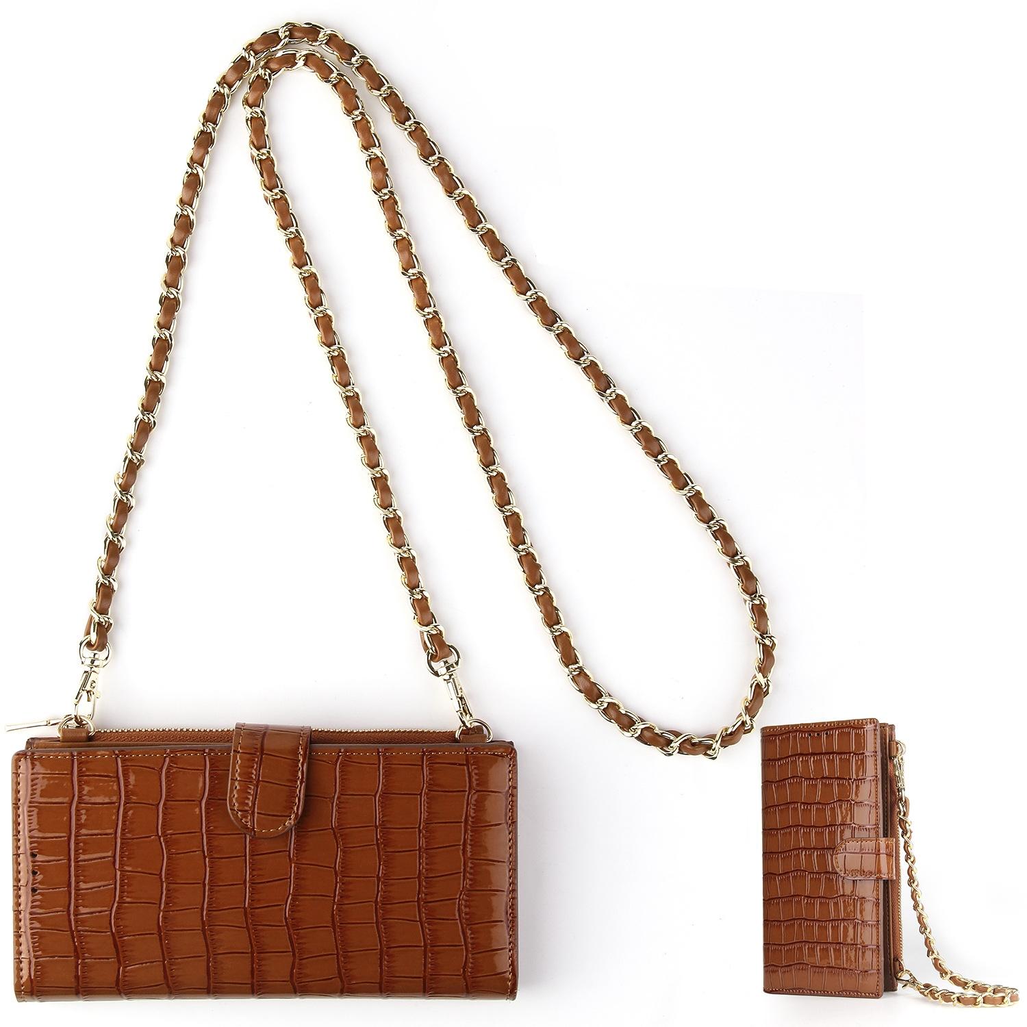 Long Crossbody Mini Shoulder Bag For Coins & Phone - Light Green 12