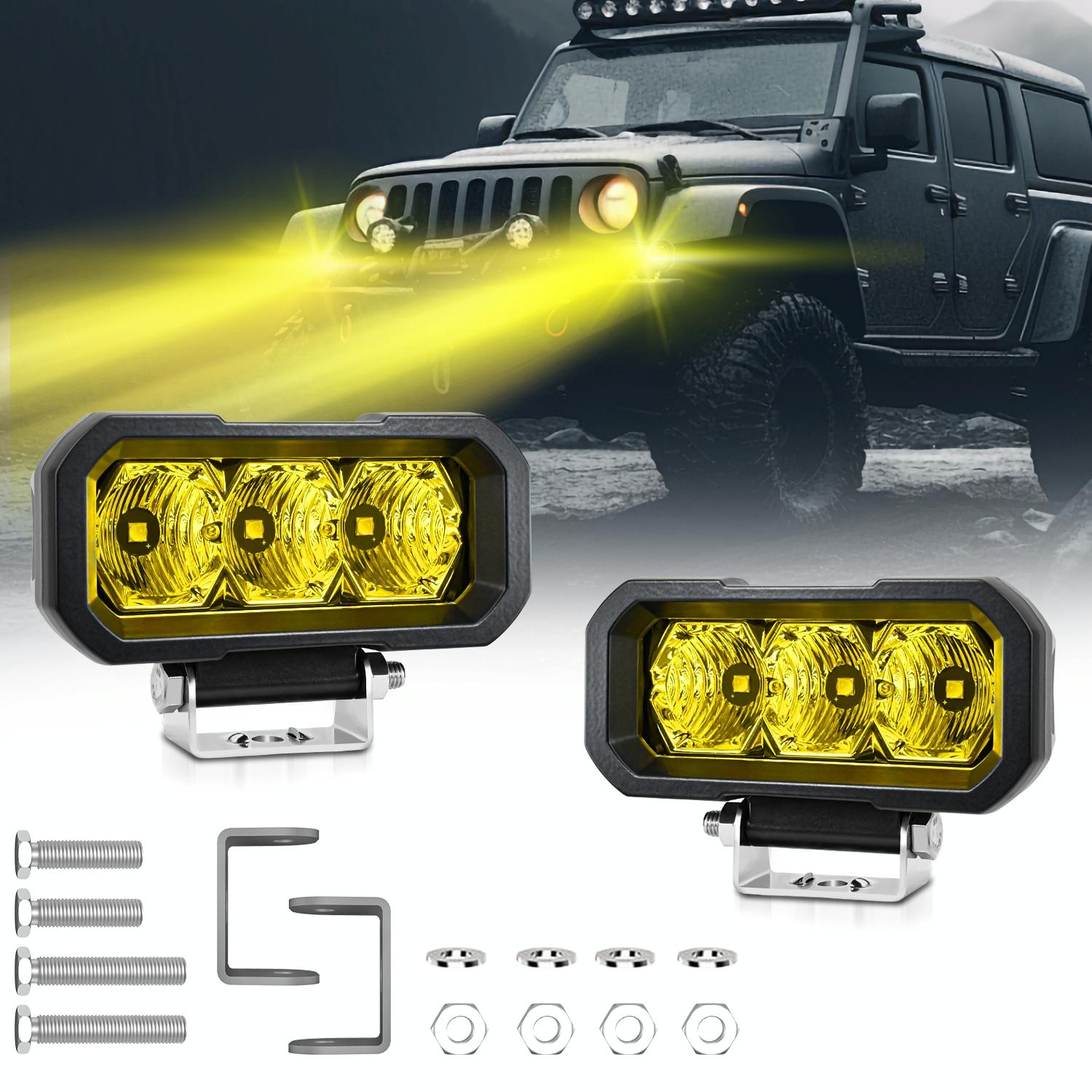 40W 9V - 30V 5 Inch Waterproof 3 - Eye Headlight - Floodlight White Light 5