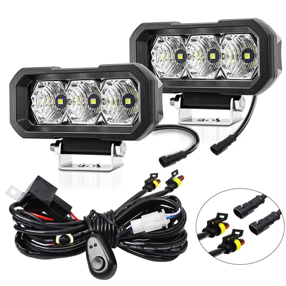 40W 9V - 30V 5 Inch Waterproof 3 - Eye Headlight - Floodlight White Light 12