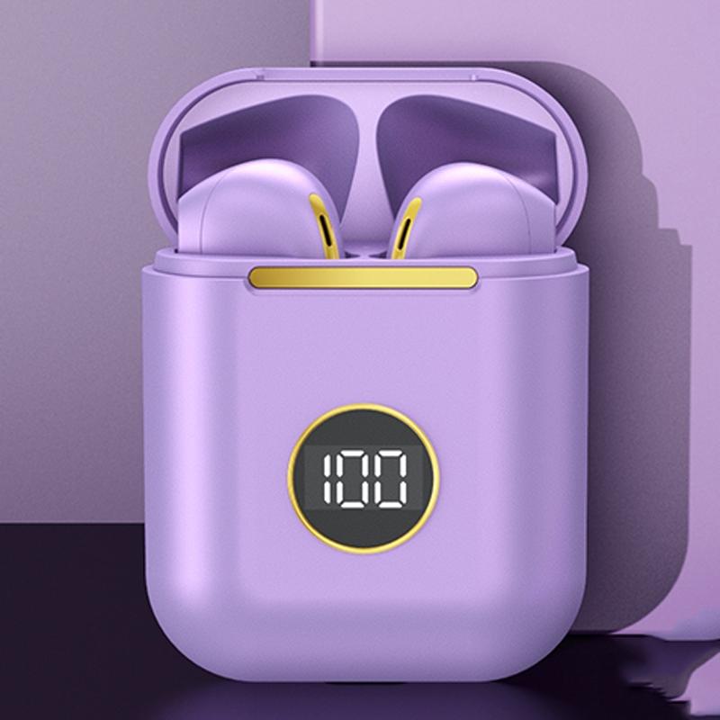 Wireless Sport Bluetooth Headphones with Led Display and Noise Reduction - Purple 15