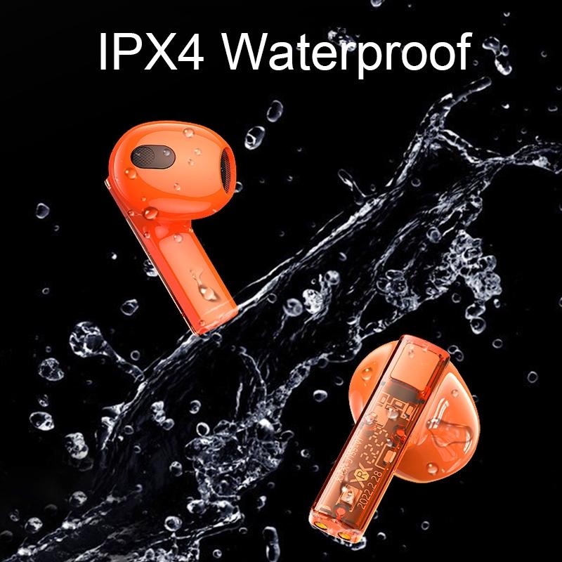 Wireless Bluetooth Headset with Low Delay and Transparent Design - Orange 4