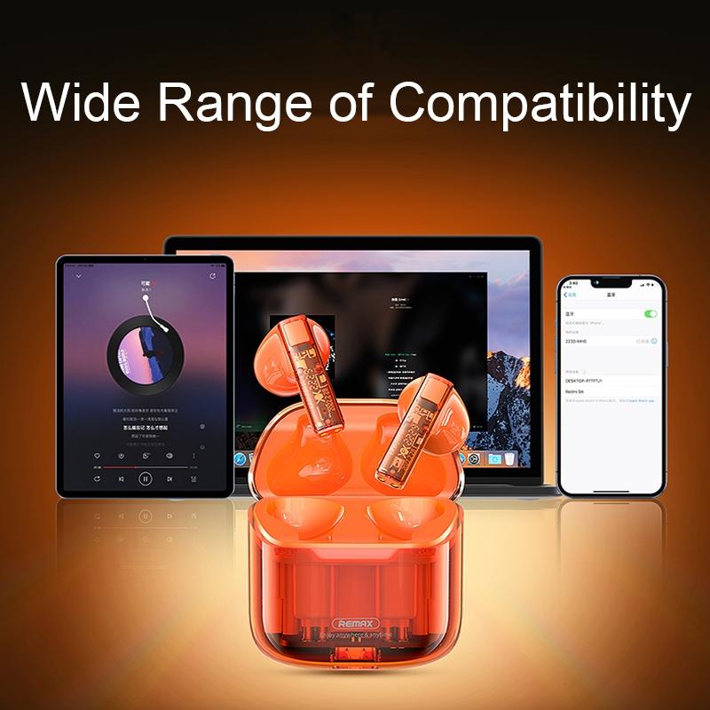 Wireless Bluetooth Headset with Low Delay and Transparent Design - Orange 7