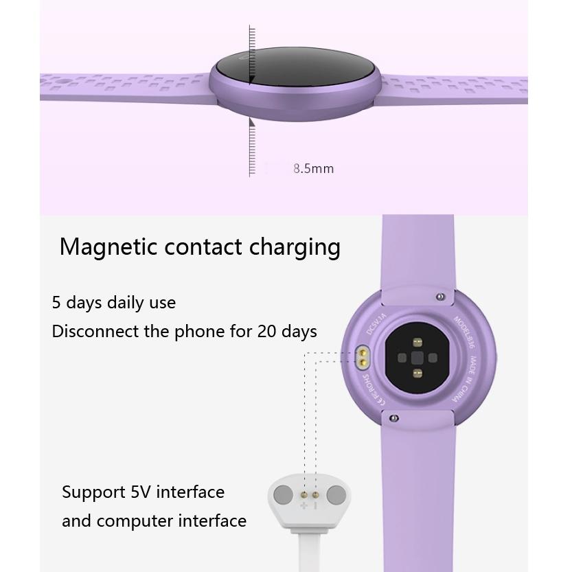 Smart Bracelet With Heart Rate Monitor And Menstrual Reminder - Red Ip68 Waterproof 7