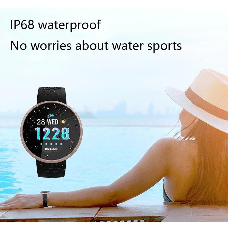 Smart Bracelet With Heart Rate Monitor And Menstrual Reminder - Red Ip68 Waterproof 8
