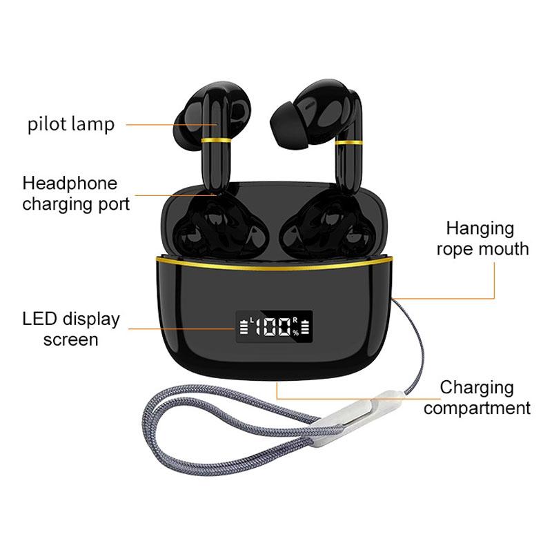 Wireless In-ear Earphones with Digital Charging Case - J2 - Pink 3