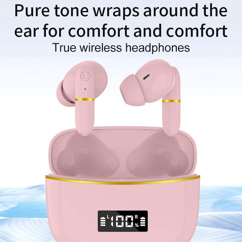Wireless In-ear Earphones with Digital Charging Case - J2 - Pink 7