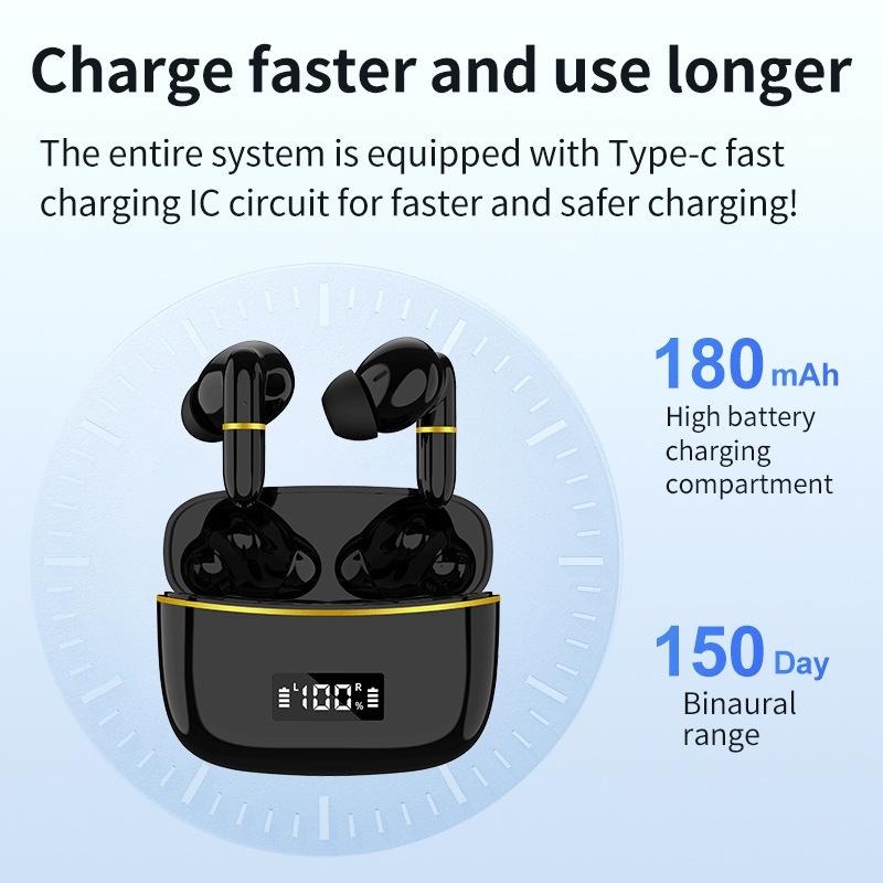 Wireless In-ear Earphones with Digital Charging Case - J2 - Pink 9