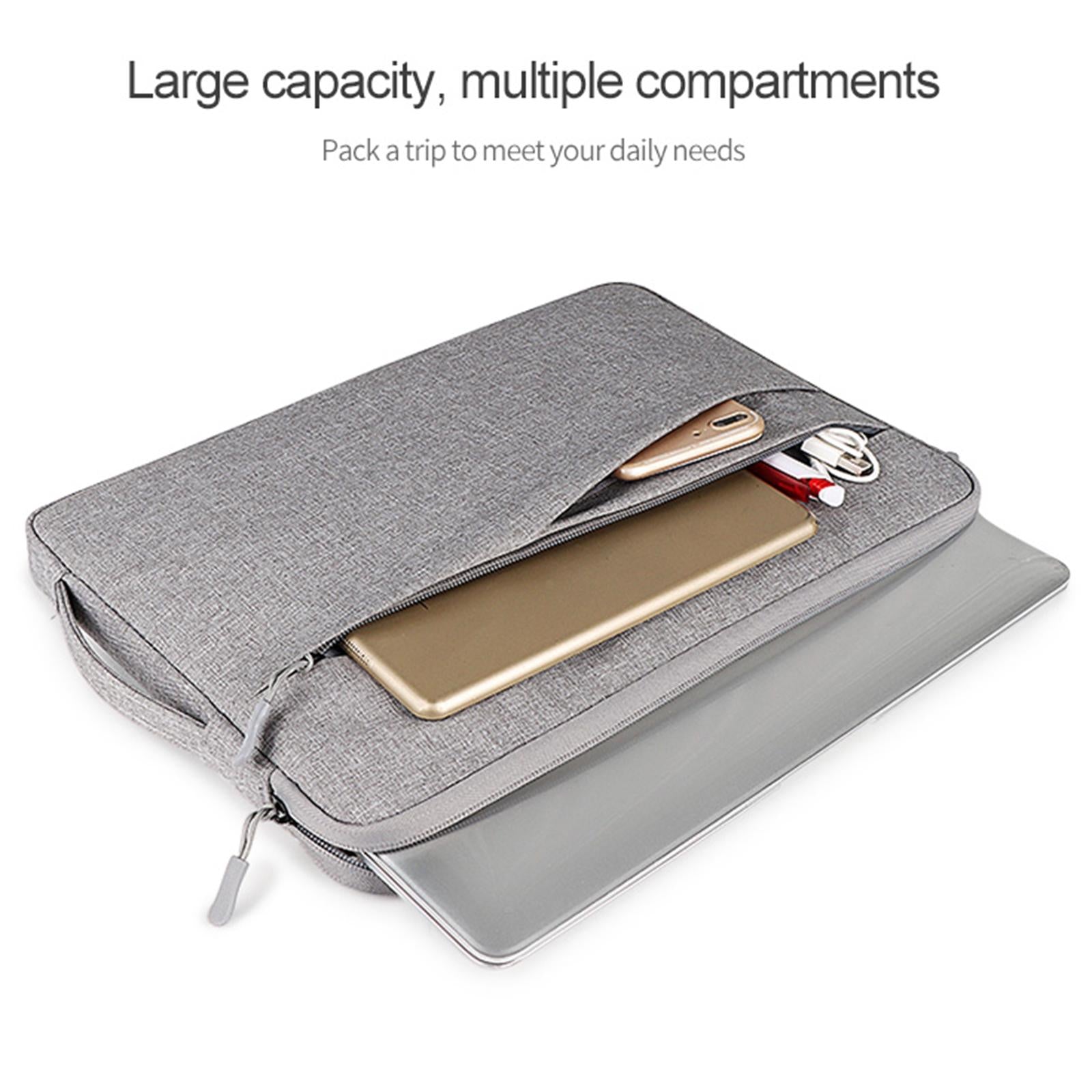 13.3 Inch Polyester Laptop Liner Bag with Small Bag - Ideal for Notebooks - Black 4