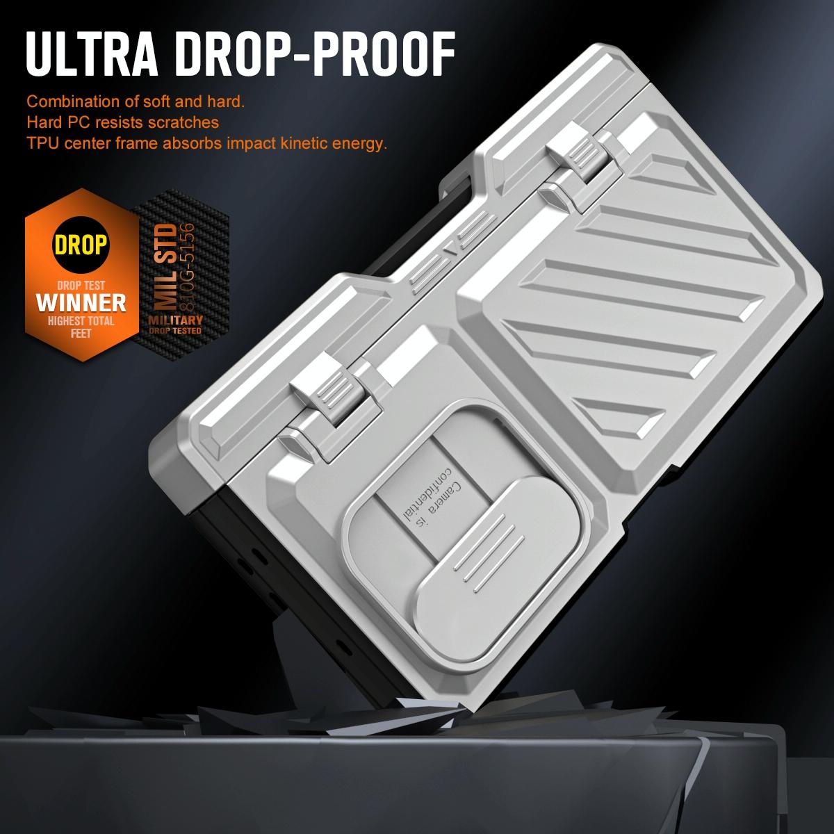 For Samsung Galaxy Z Fold4 5G Shockproof Tpu Pc Case With Pen - Silver 4